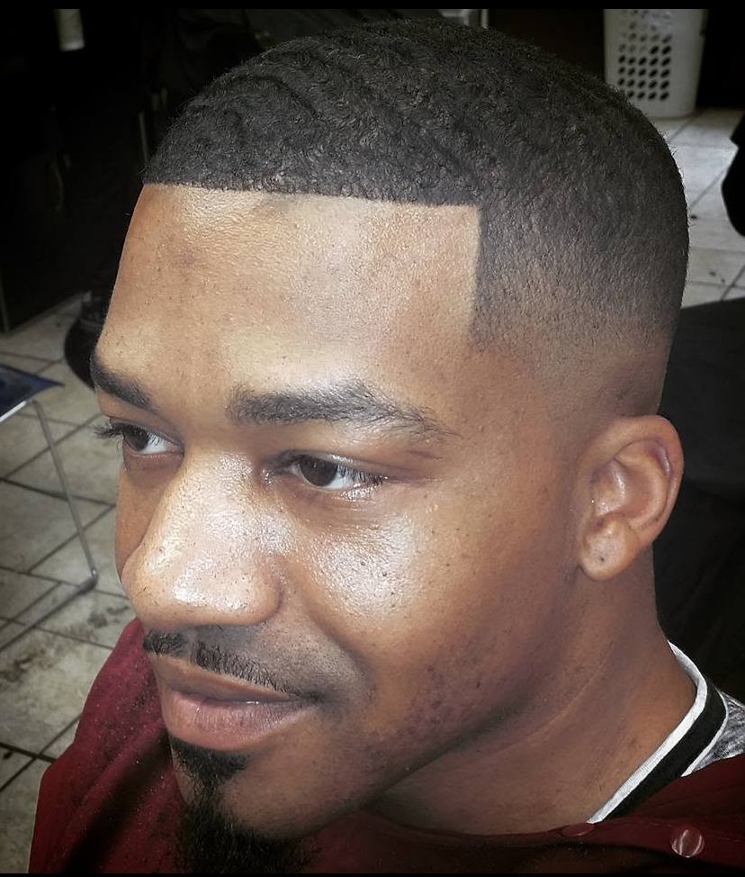 Bald fade with sharp line-up