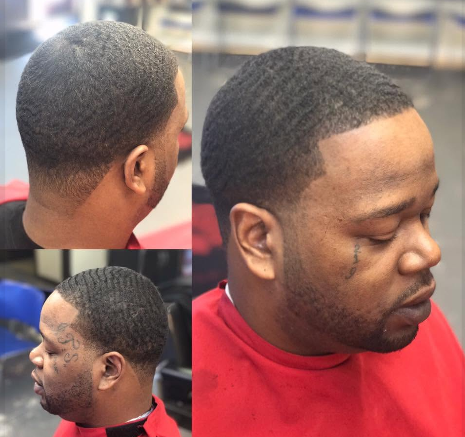 Low fade with beard blend
